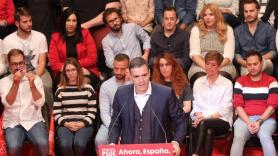 Pedro Sánchez durante un mitin celebrado en Alcázar de San Juan (Ciudad Real)