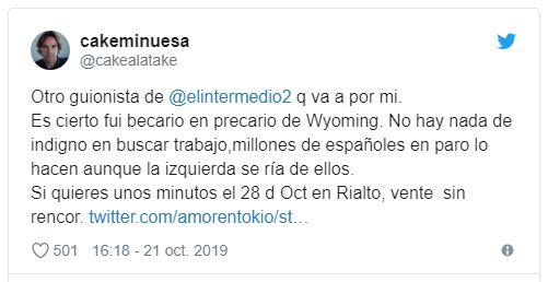 Tuit de Cake Minuesa. Tuit de Cake Minuesa.