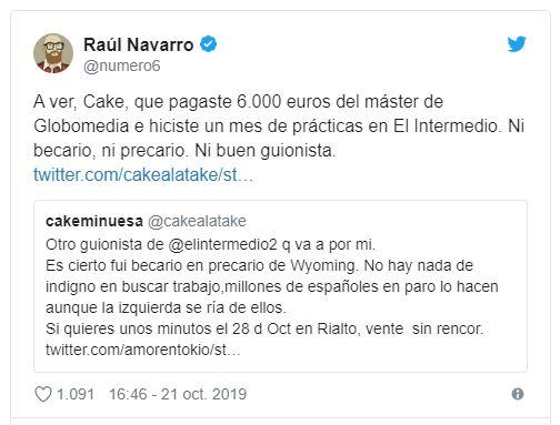 Tuit de Raúl Navarro.