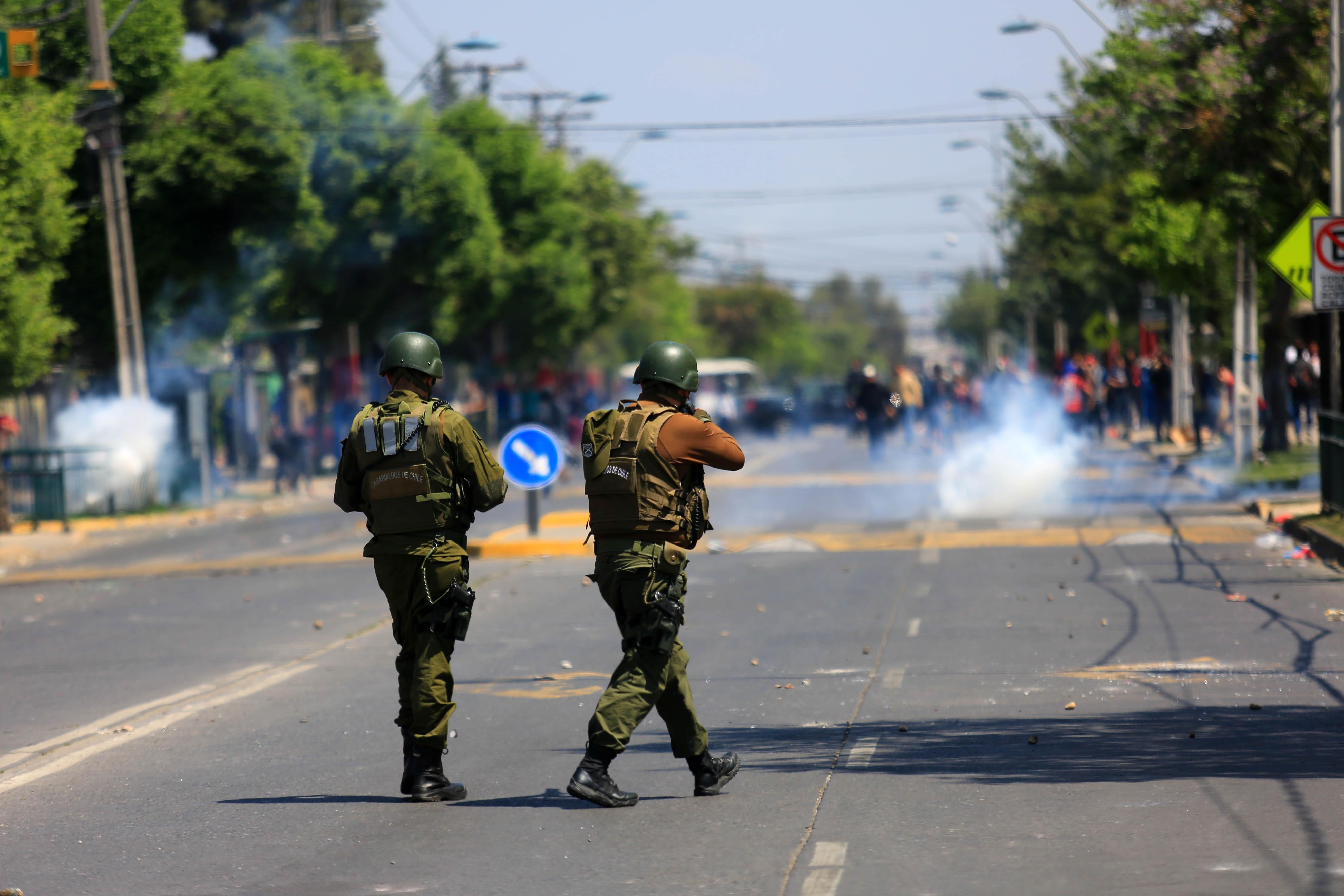 Disturbios durante las manifestaciones en Santiago de Chile. Fuente: Europa Press.