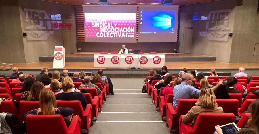 Gonzalo Pina, Secretario de Política Sindical de UGT, en la inauguración de la Jornada de Acción Sindical y Negociación Colectiva 2020