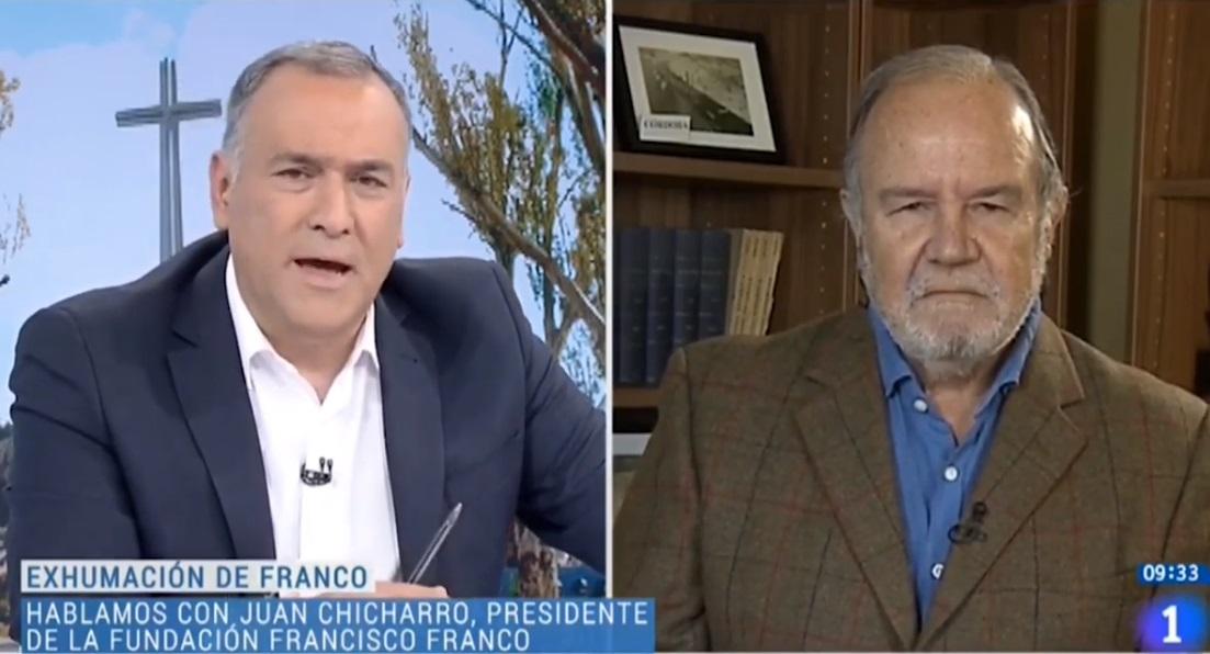 El presentador de Los Desayunos entrevista al presidente de la Fundación Francisco Franco