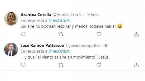Tuits de respuesta al de Jesús Ortiz sobre la exhumación de Franco. Twitter