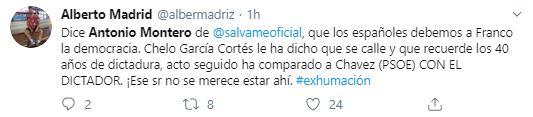 Tuit sobre Antonio Montero en 'Sálvame' Tuit sobre Antonio Montero en 'Sálvame'