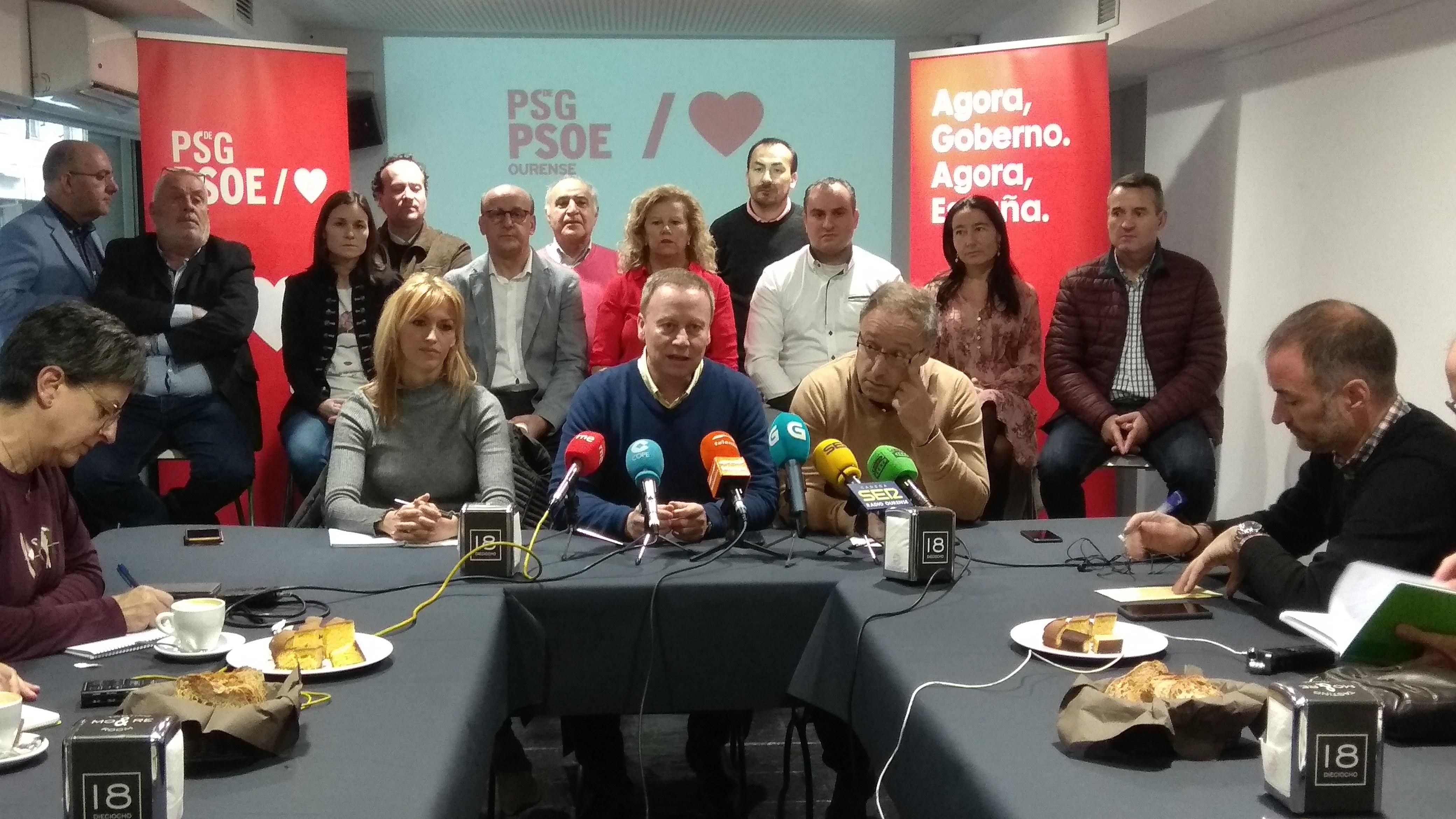 Rueda de prensa del PSOE en Ourense. Europa Press.