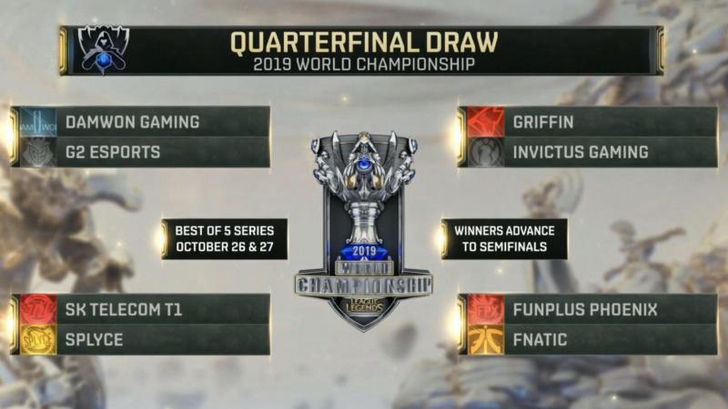 Partidos de cuartos de final de los Worlds 2019 Partidos de cuartos de final de los Worlds 2019