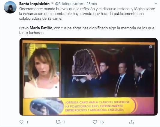 Tuit sobre María Patiño