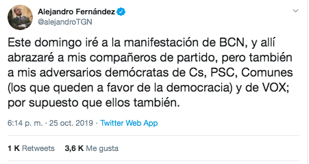 Tuit Alejandro Fernández