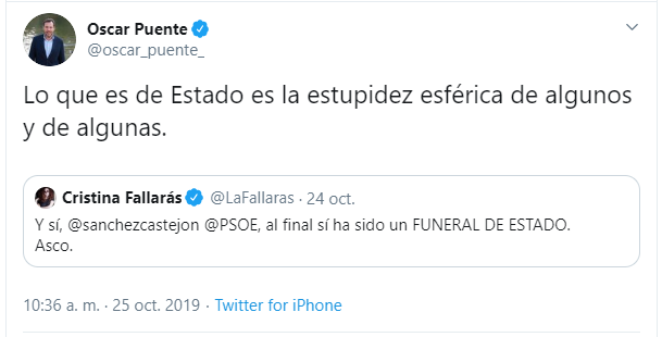 Mensaje de Oscar Puente.