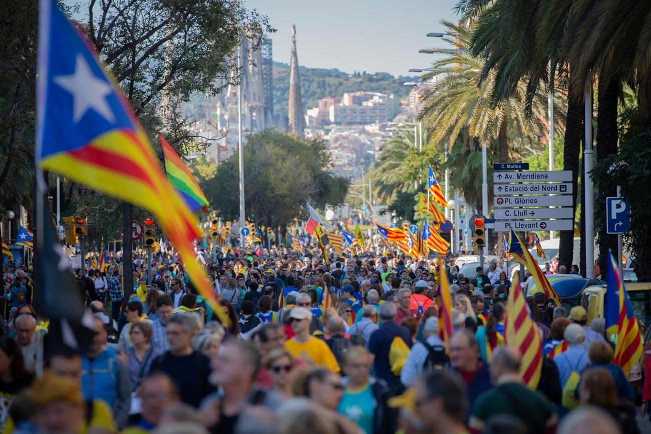 Concentración independentista bajo el lema 'Libertad'. EP