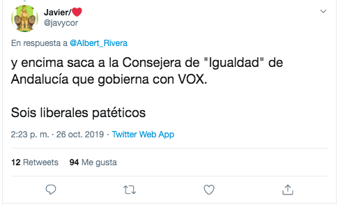 Tuit contra Rivera por el vídeo de "Liberal Ibérico" 3 Tuit contra Rivera por el vídeo de "Liberal Ibérico" 3