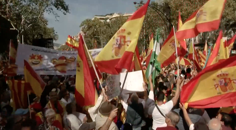 Manifestación constitucionalista en Barcelona celebrada el 27 de octubre de 2019