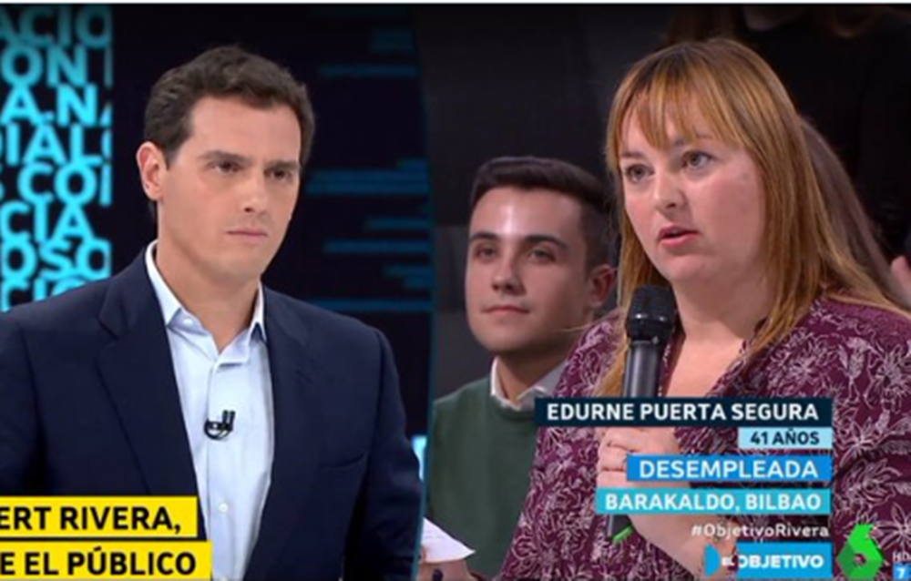 Albert Rivera frente al público en El Objetivo