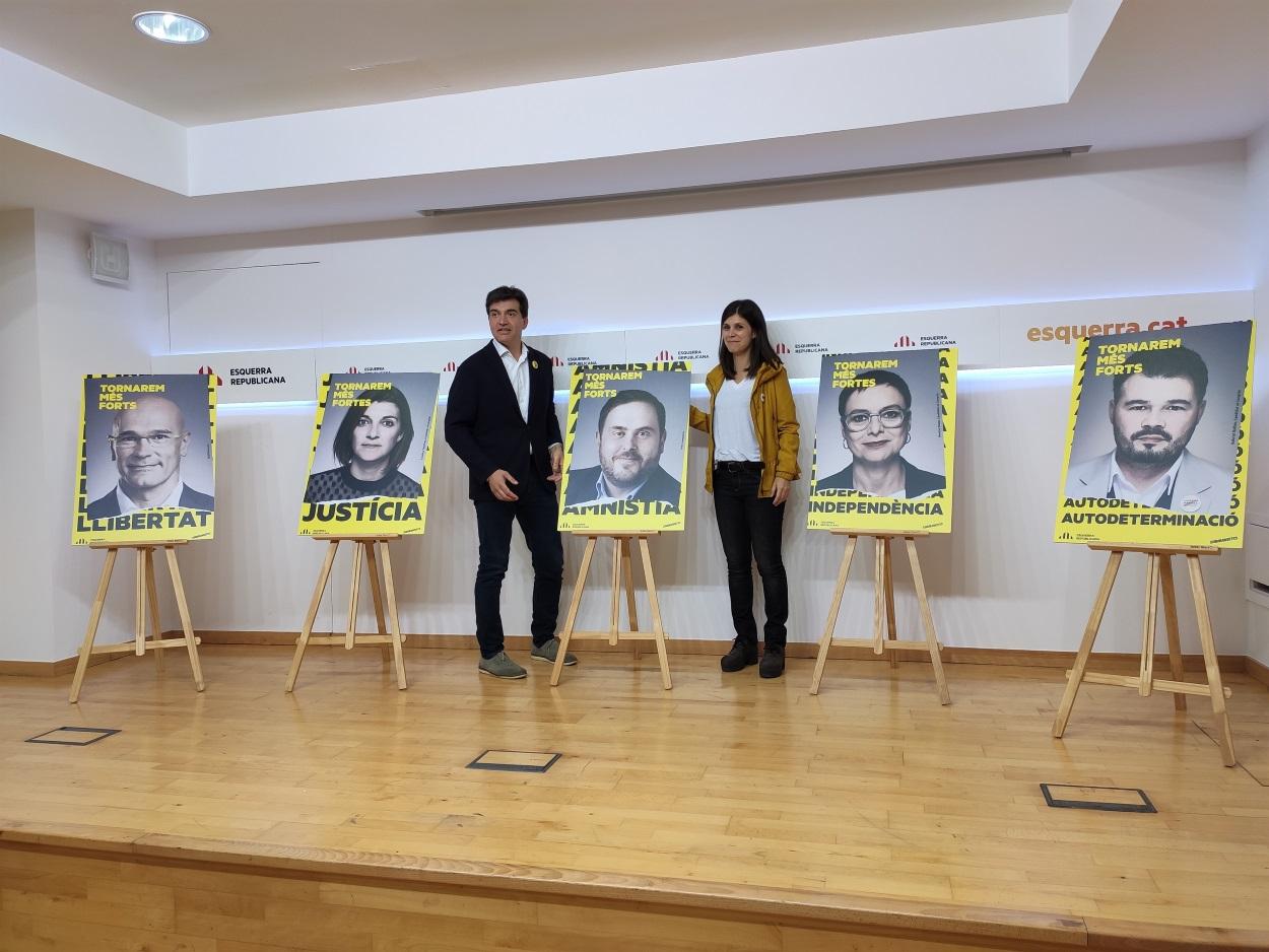 Sergi Sabrià y Marta Vilalta presentan los carteles de la campaña del 10N