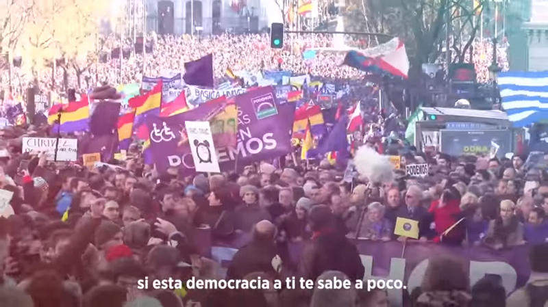 Fotograma de "Se puede", el himno de Podemos de cara a las elecciones del 10-N. Fuente: Youtube.