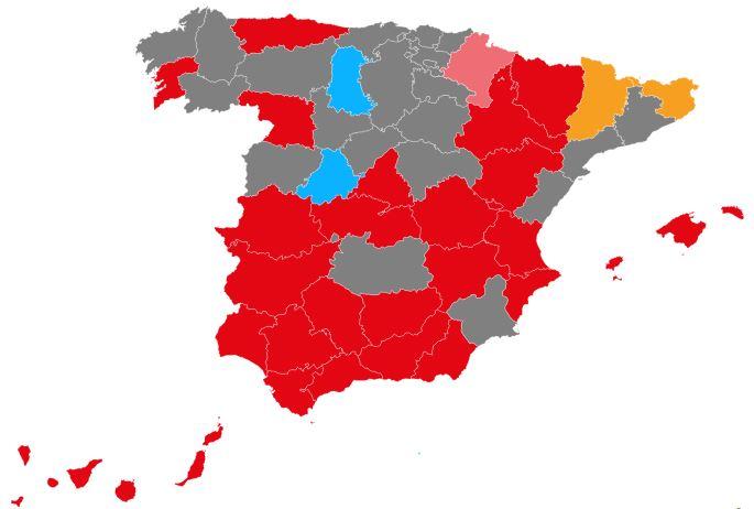 Mapa de España tras el macro barómetro electoral