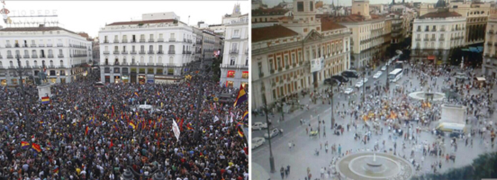 El ‘pinchazo’ de las concentraciones a favor de la Monarquía contrasta con el clamor por un referéndum en toda España