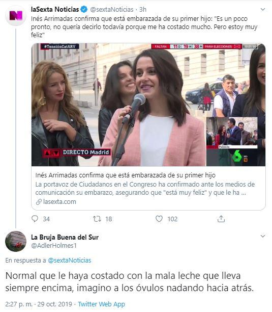 Tuit sobre Inés Arrimadas 