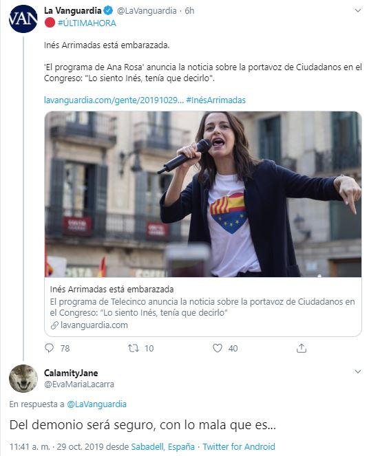 Tuit sobre Inés Arrimadas