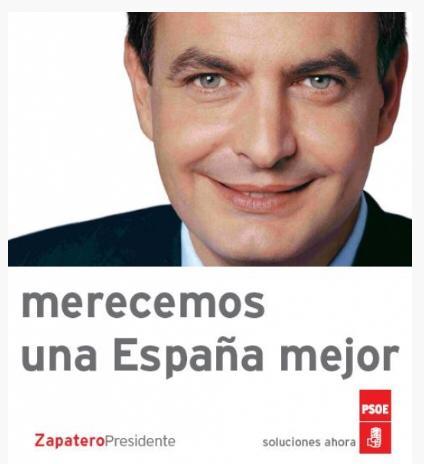 Cartel electoral de Zapatero en las elecciones de 2004