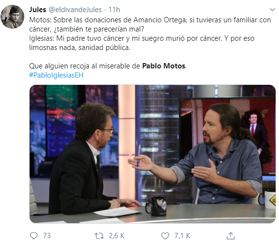 Comentario sobre la pregunta de Pablo Motos 1