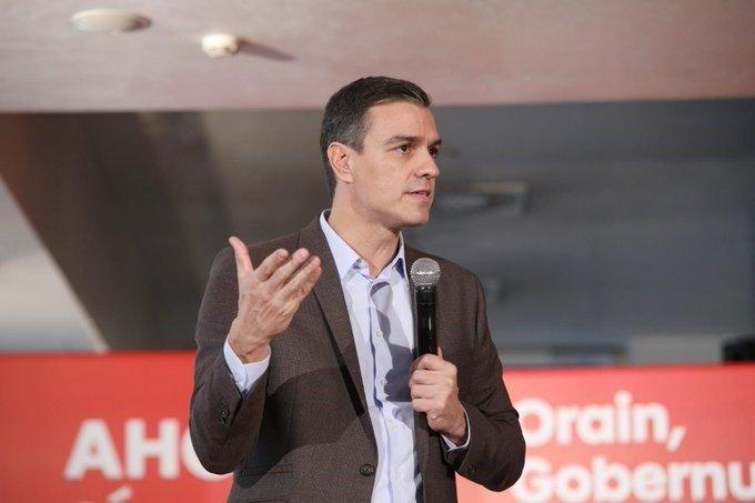 Pedro Sánchez en Vitoria. 