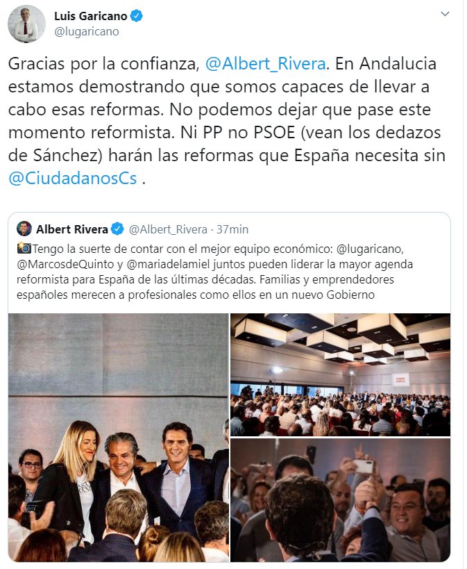 Tuit de Luis Garicano Tuit de Luis Garicano