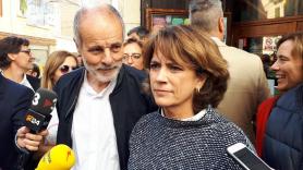 El candidato del PSC al Congreso por Tarragona Joan Ruiz y la ministra de Justicia Dolores Delgado en Tarragona por la campaña electoral de las elecciones generales del 10 de noviembre. EP