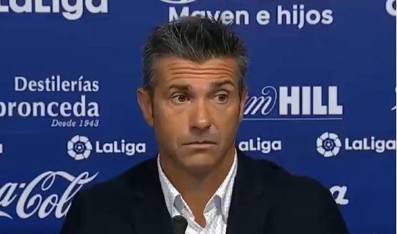 Pep Lluís Martí, entrenador del Girona, en rueda de prensa tras la victoria ante el Extremadura