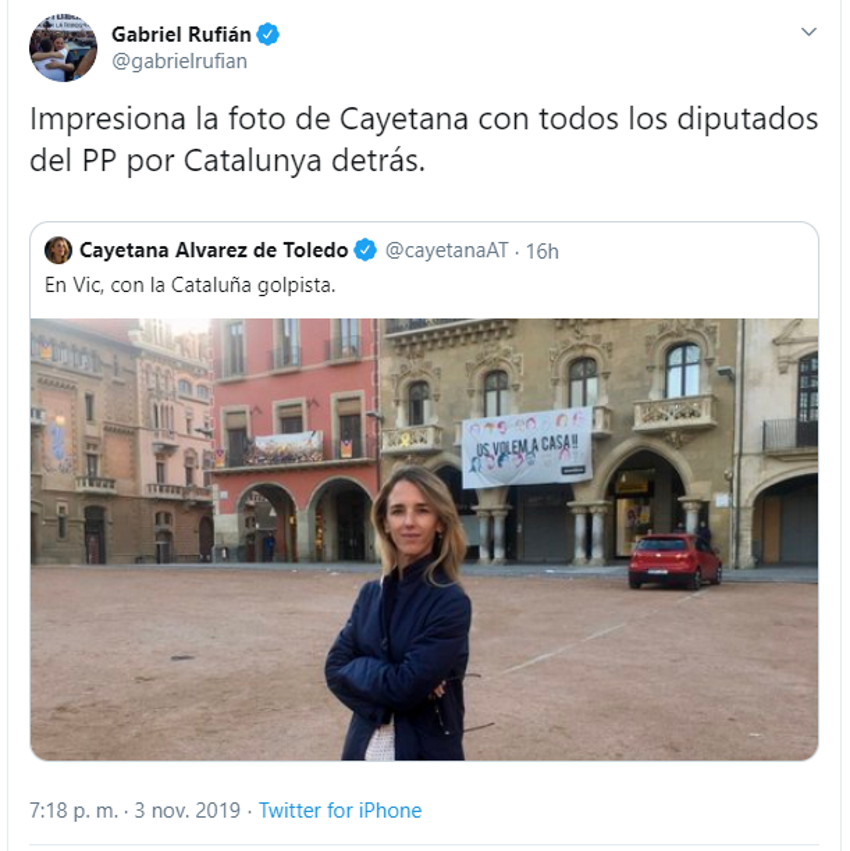 Gabriel Rufián responde a Álvarez de Toledo Gabriel Rufián responde a Álvarez de Toledo
