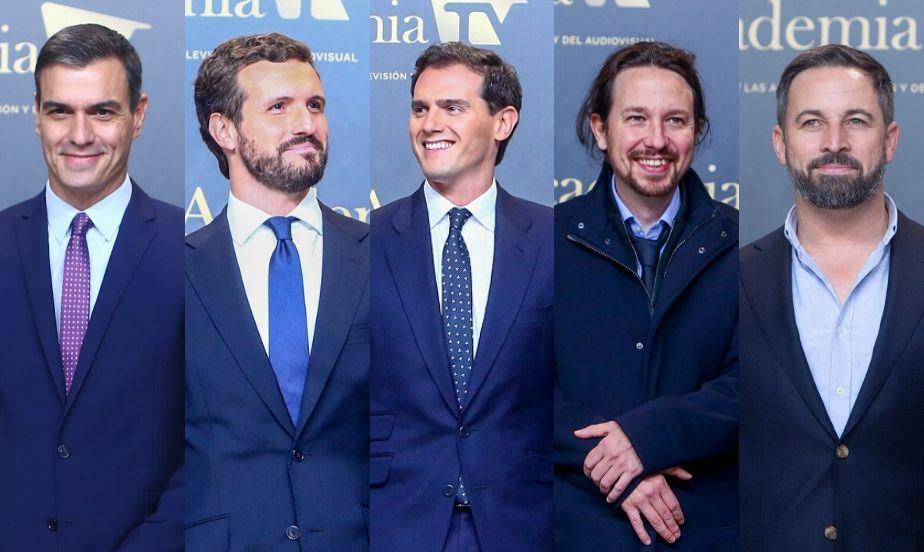 Sánchez, Abascal, Casado, Iglesias y Rivera llegan al debate