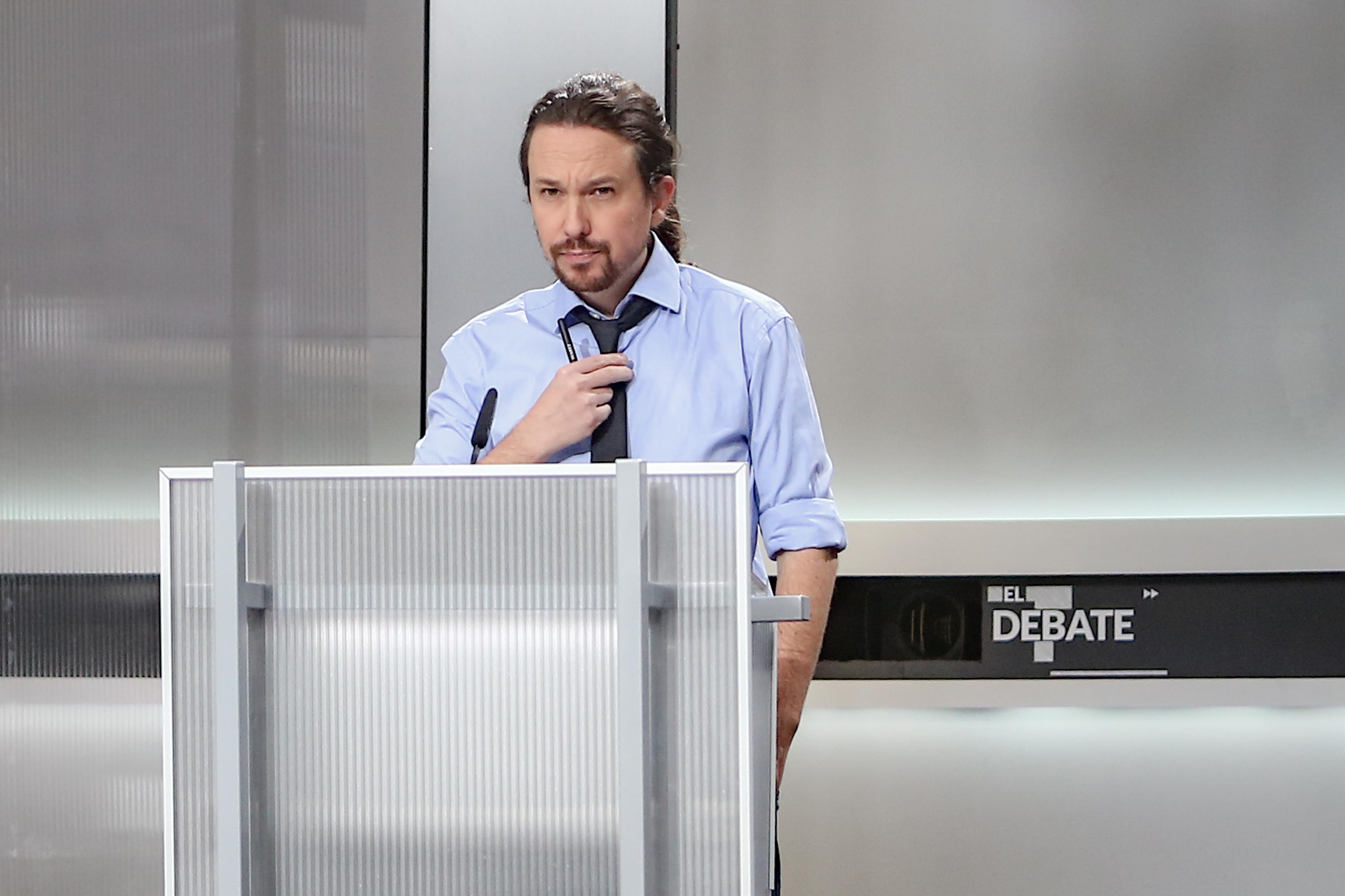 Pablo Iglesias antes del debate electoral en televisión en el Pabellón de Cristal de la Casa de Campo de Madrid el 4 de noviembre de 2019 