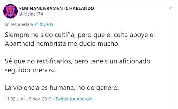 Tuit machista. Tuit machista.