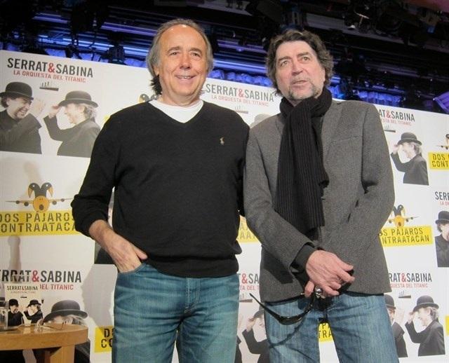 Joaquín Sabina (izquierda) y Serrat en una imagen de archivo. Fuente: Europa Press.