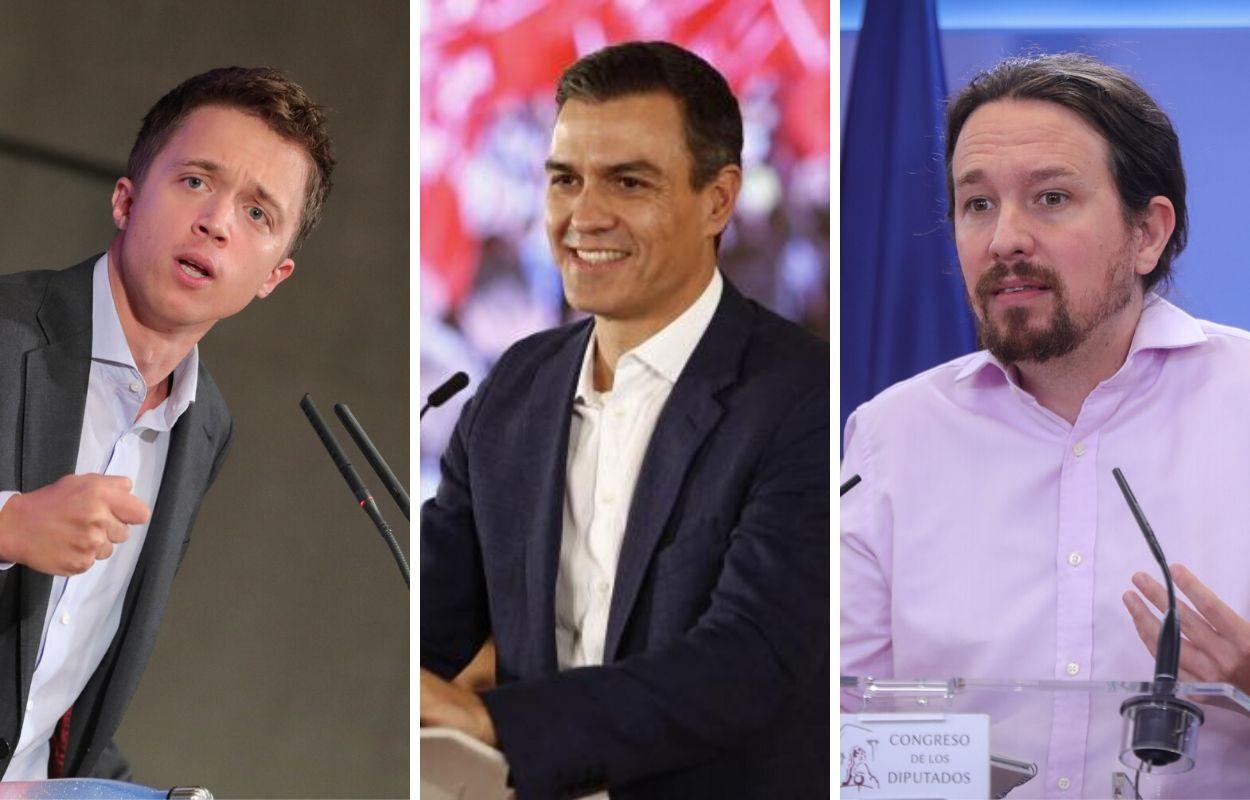 Montaje propio. Íñigo Errejón, Pedro Sänchez y Pablo Iglesias