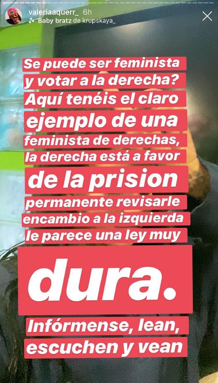 Stories de Valeria Quer 1