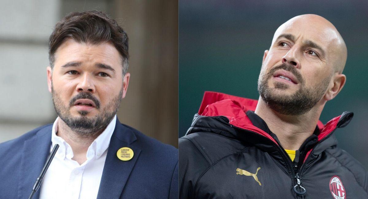 Imágenes de Gabriel Rufián y Pepe Reina