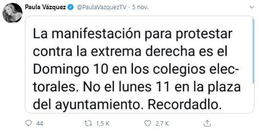 Tuit de Paula Vázquez