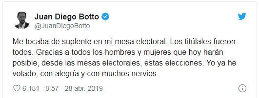 Tuit de Juan Diego Botto Tuit de Juan Diego Botto