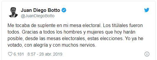 Tuit de Juan Diego Botto