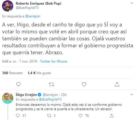 Conversación entre Bob Pop e Iñigo Errejón Conversación entre Bob Pop e Iñigo Errejón