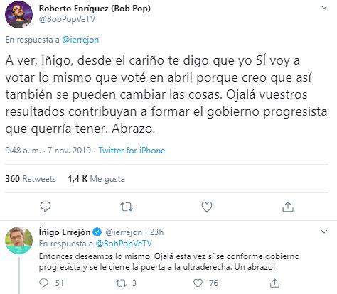 Conversación entre Bob Pop e Iñigo Errejón