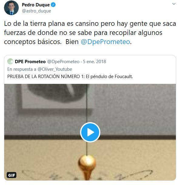 Tuit de Pedro Duque Tuit de Pedro Duque