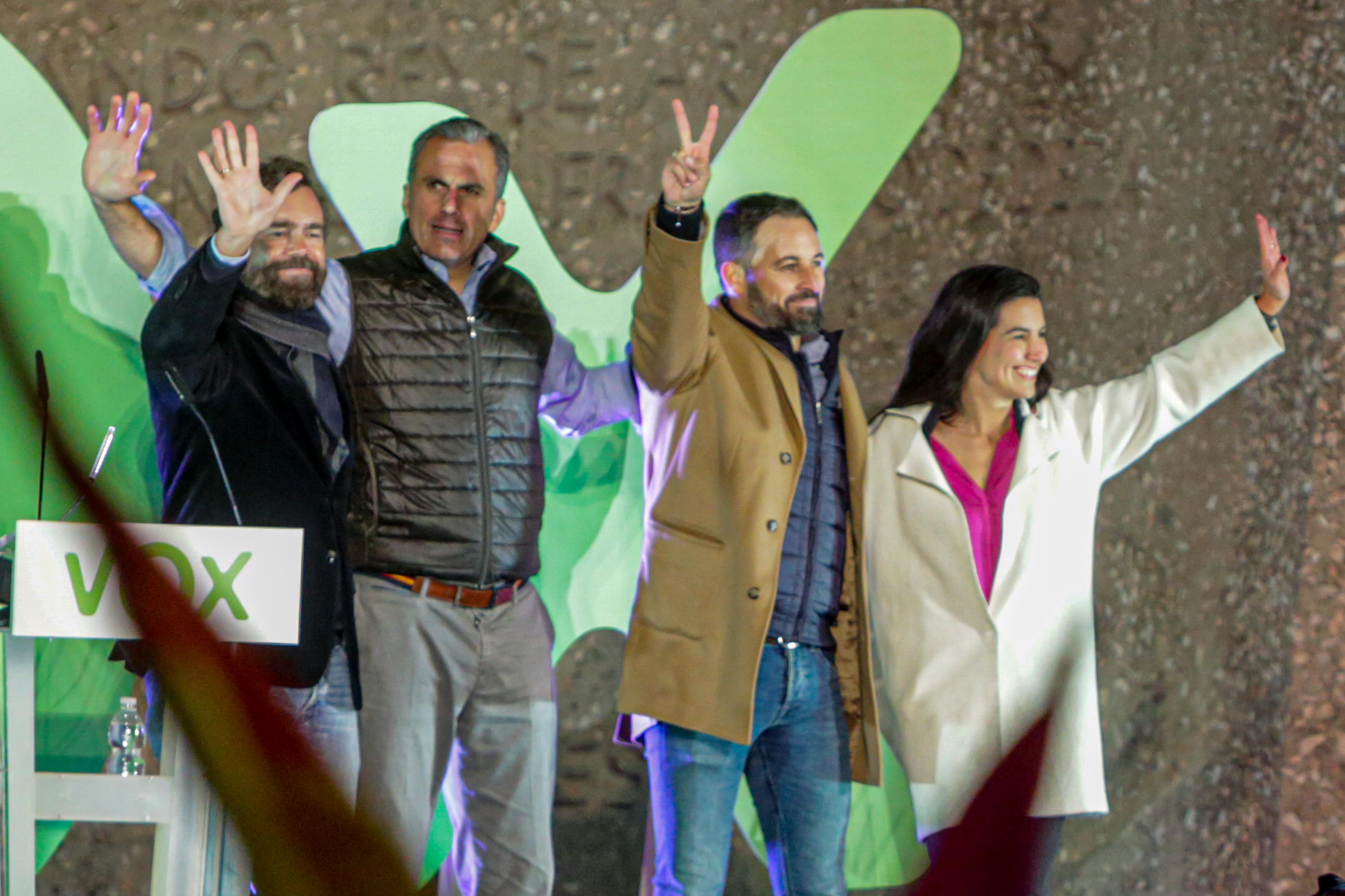 Los principales líderes de Vox en Colón (Madrid) el 8-N. EP 