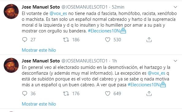 Mensajes de José Manuel Soto el 10 N