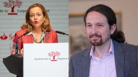 Nadia Calviño y Pablo Iglesias.