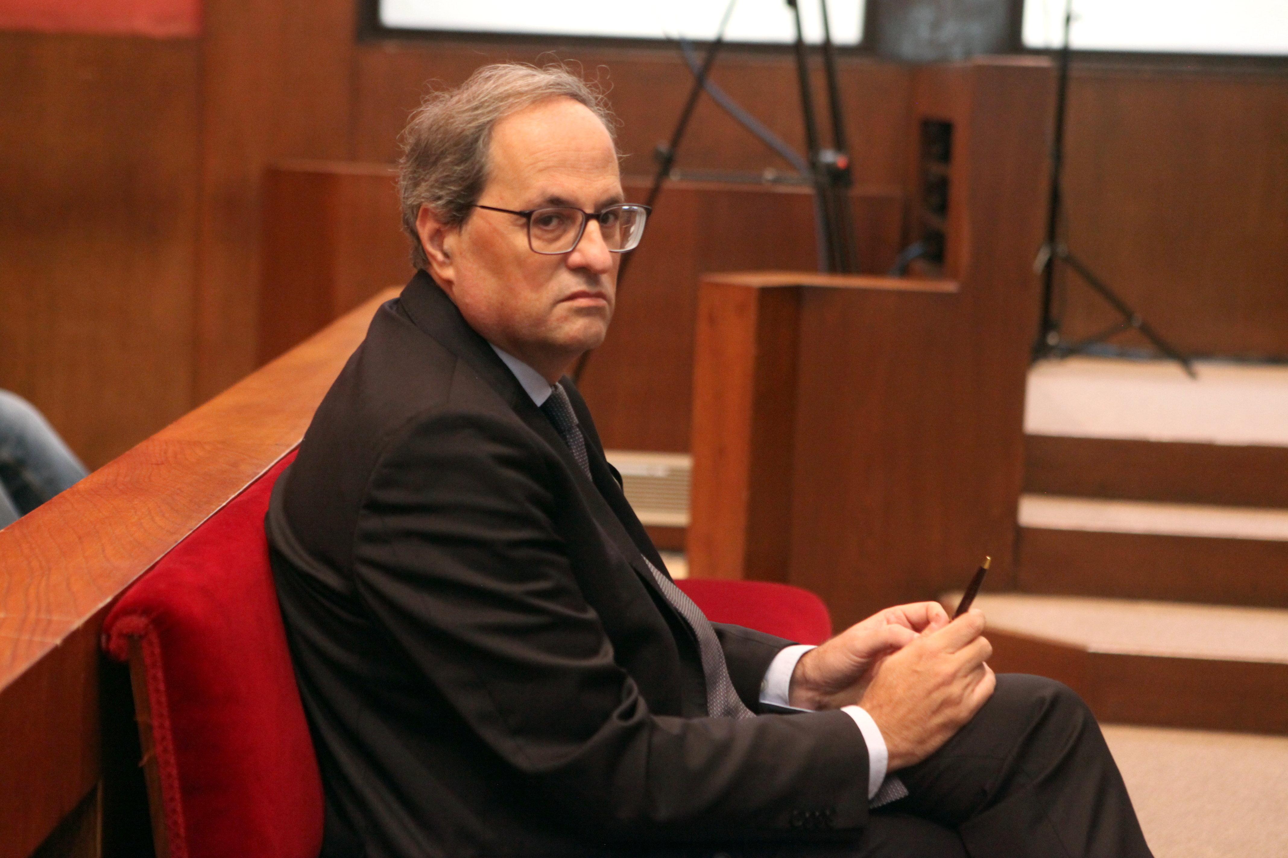 El president de la Generalitat Quim Torra en el banquillo del Tribunal Superior de Justicia de Cataluña 