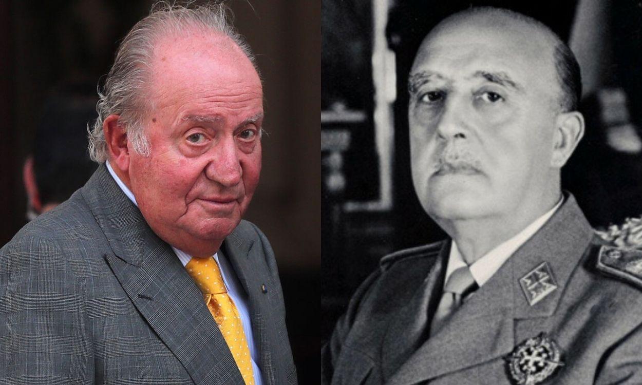 Fotomontaje con imágenes del rey Juan Carlos I y Francisco Franco