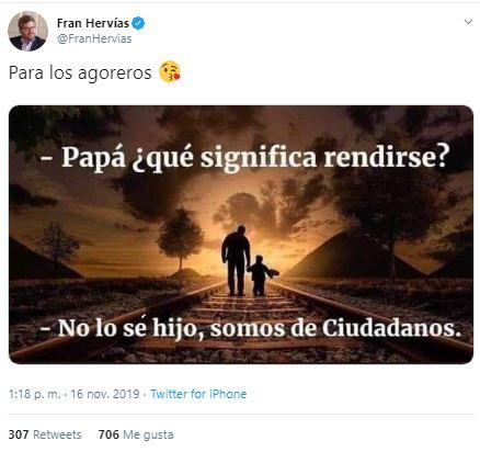 Tuit de Fran Hervías Tuit de Fran Hervías