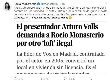 Tuit de Rocío Monasterio